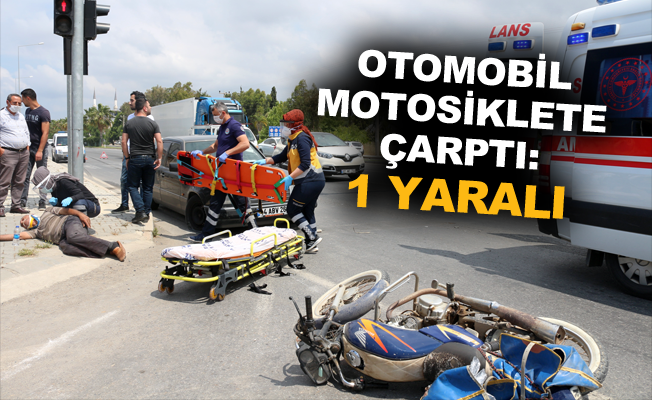 Gazipaşa'da otomobil motosiklete çarptı: 1 yaralı