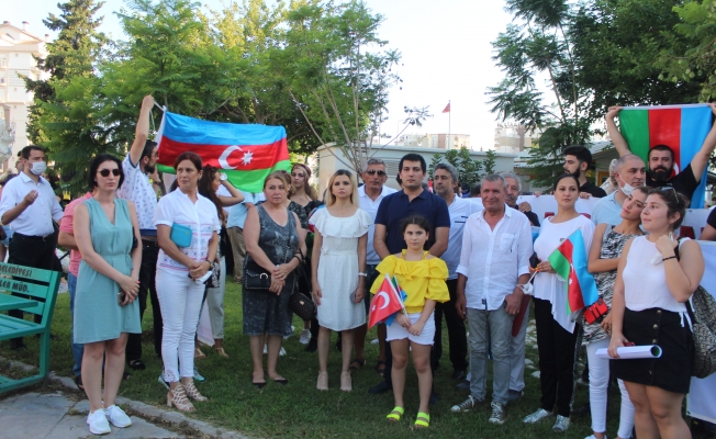 Azerbaycanlılar, Ermenistan saldırılarını protesto etti