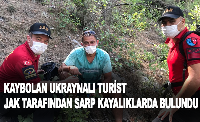 Kaybolan Ukraynalı turist, JAK tarafından sarp kayalıklarda bulundu