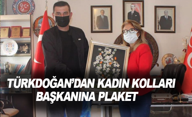 Türkdoğan’dan Kadın Kolları başkanına plaket