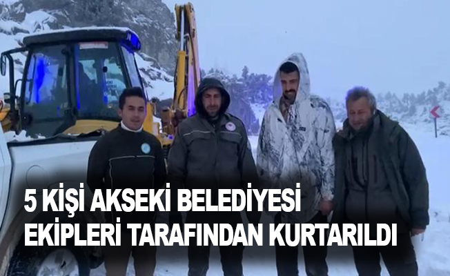 5 kişi Akseki Belediyesi ekipleri tarafından kurtarıldı