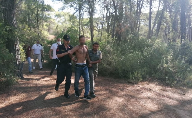 Ormanı yakarken suçüstü yakalanan şüpheli adam yaralama ve uyuşturucudan sabıkalı çıktı