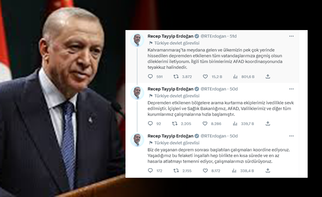 Deprem sonrası Cumhurbaşkanı Erdoğan'dan ilk açıklama