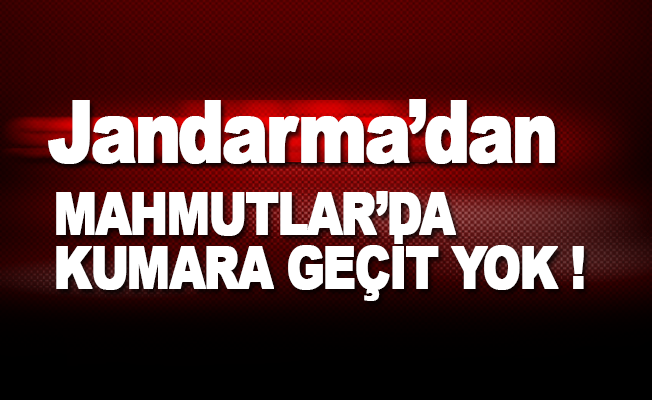 Jandarma'dan Mahmutlar'da kumara geçit yok