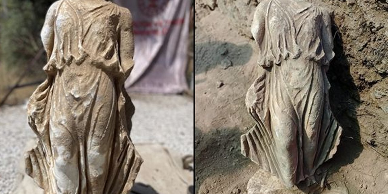 Alanya'da ikinci Zafer Tanrıçası! Roma İmparatorluğu'na ait 1800 yıllık eser bulundu