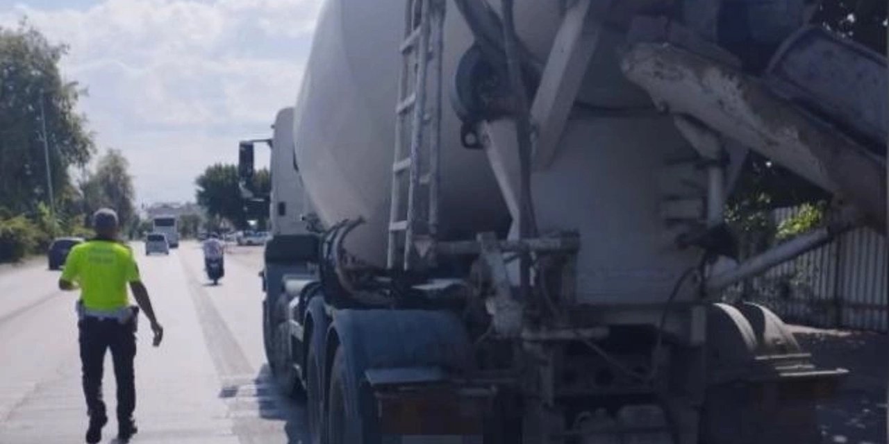 Alanya'da beton mikser denetimi! 6 bin 748 TL para cezası kesildi