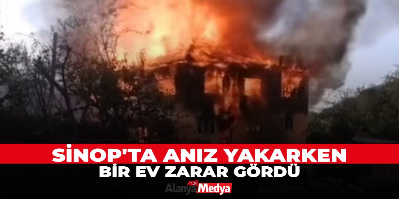 Sinop'ta anız yakarken bir ev zarar gördü