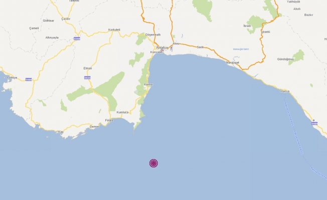 Akdeniz açıklarında 3.5 büyüklüğünde deprem