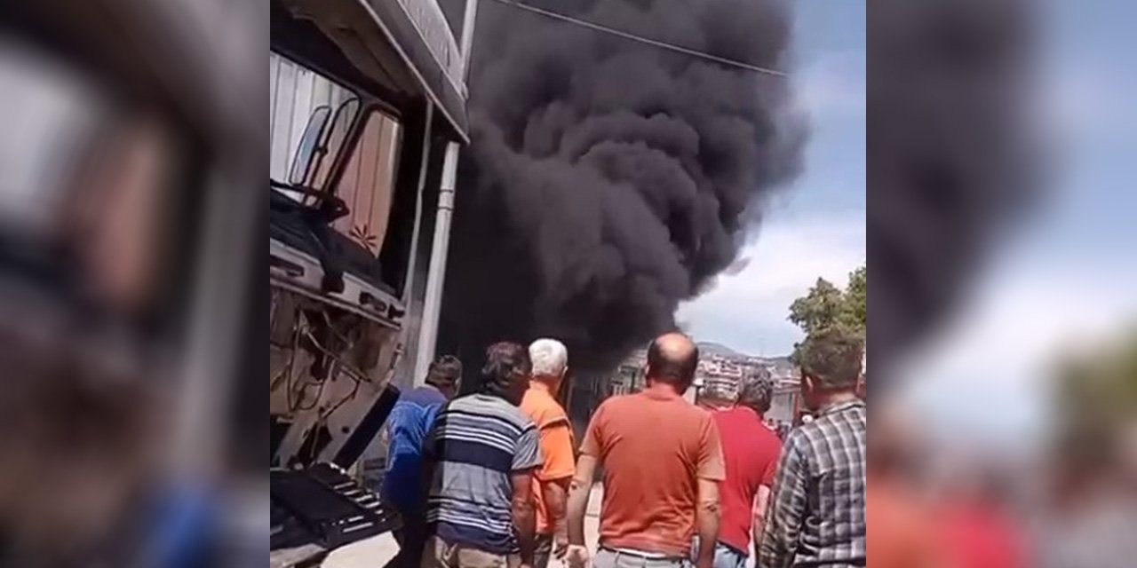 Alanya'da bir iş yerinde çıkan yangın panikletti