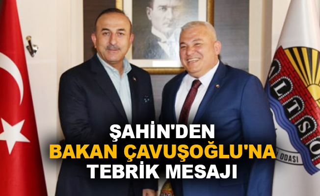 Şahin'den Bakan Çavuşoğlu'na tebrik mesajı