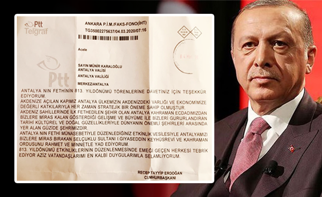 Cumhurbaşkanı Erdoğan Antalya’nın Fethi’nin 813. Yıl Dönümünü kutladı